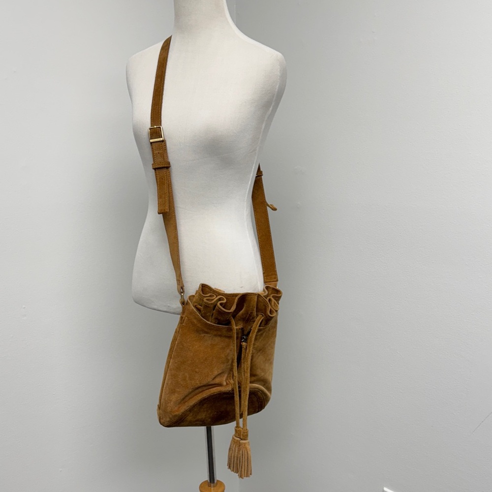 Vtg Aritzia Wilfred Tan Suede Crossbody Bag
